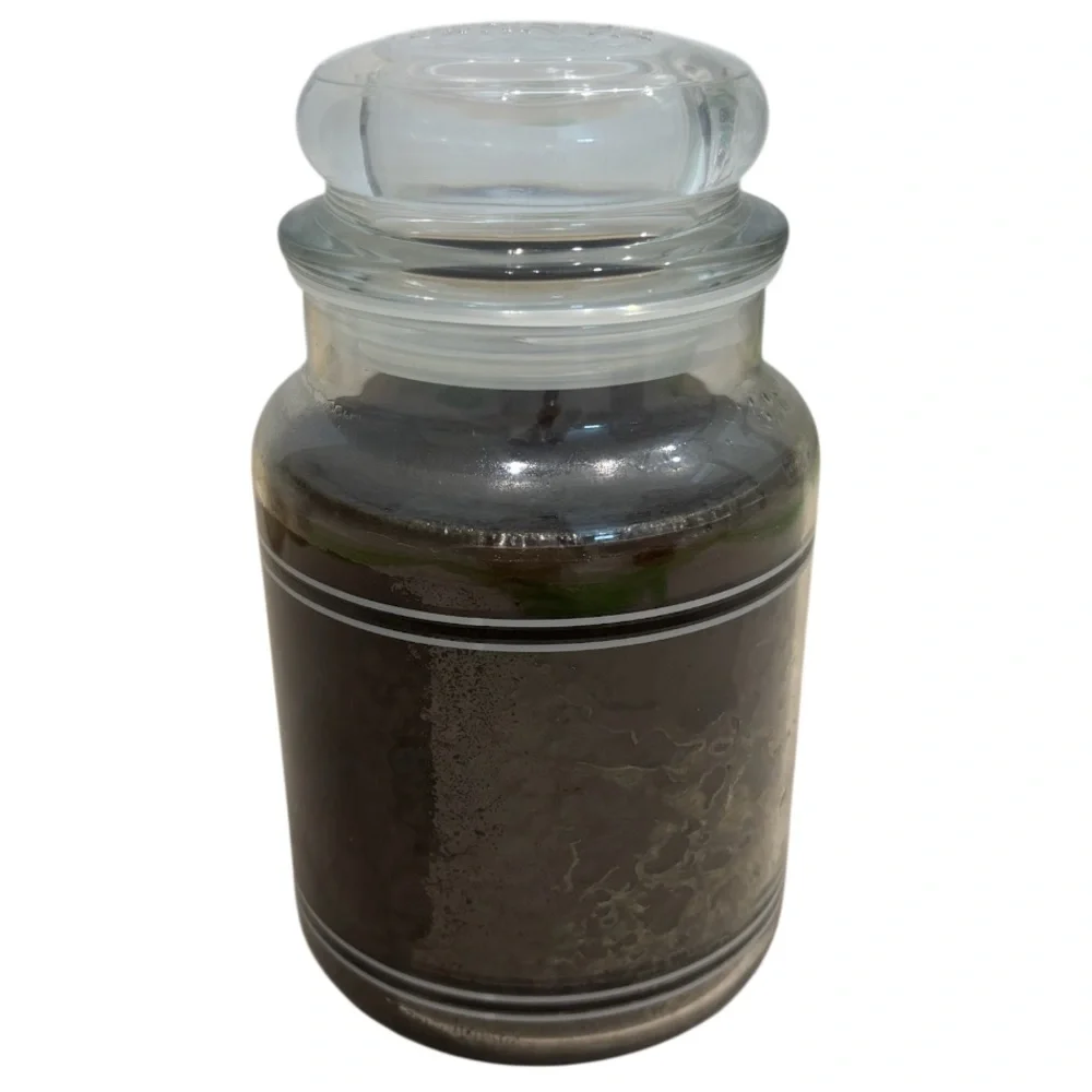 Yankee Candle Jar Black Band Mistletoe Rare Vintage Holiday Green Pine 22 Oz